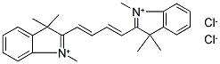 1,3,3-TRIMETHYL-2-[4-(1,3,3-TRIMETHYL-3H-INDOLIUM-2-YL)BUTA-1,3-DIENYL]-3H-INDOLIUM DICHLORIDE 结构式