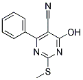 4-HYDROXY-2-(METHYLSULFANYL)-6-PHENYL-5-PYRIMIDINECARBONITRILE 结构式
