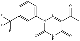 6-ACETYL-2-[3-(TRIFLUOROMETHYL)PHENYL]-1,2,4-TRIAZINE-3,5(2H,4H)-DIONE 结构式