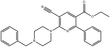 ETHYL 6-(4-BENZYLPIPERAZINO)-5-CYANO-2-PHENYLNICOTINATE 结构式