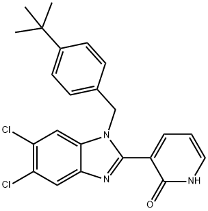 3-(1-[4-(TERT-BUTYL)BENZYL]-5,6-DICHLORO-1H-1,3-BENZIMIDAZOL-2-YL)-2(1H)-PYRIDINONE 结构式