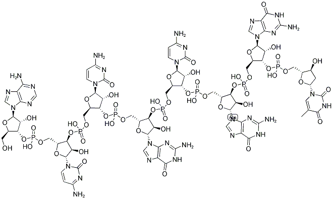 Accgcggt, 5'-non-phosphorylated 结构式