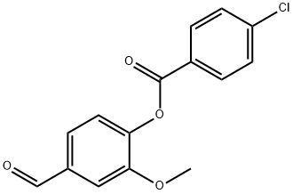 (4-甲烷酰-2-甲氧基-苯基)4-氯苯甲酸酯 结构式