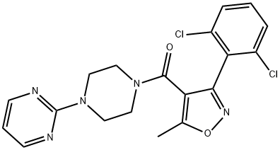 3-(2,6-DICHLOROPHENYL)-5-METHYLISOXAZOL-4-YL 4-PYRIMIDIN-2-YLPIPERAZINYL KETONE 结构式