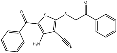 4-AMINO-5-BENZOYL-2-[(2-OXO-2-PHENYLETHYL)SULFANYL]-3-THIOPHENECARBONITRILE 结构式