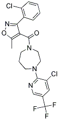 3-(2-CHLOROPHENYL)-5-METHYLISOXAZOL-4-YL 4-(3-CHLORO-5-(TRIFLUOROMETHYL)(2-PYRIDYL))(1,4-DIAZAPERHYDROEPINYL) KETONE 结构式