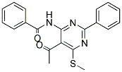 N-[5-ACETYL-6-(METHYLTHIO)-2-PHENYLPYRIMIDIN-4-YL]BENZAMIDE 结构式