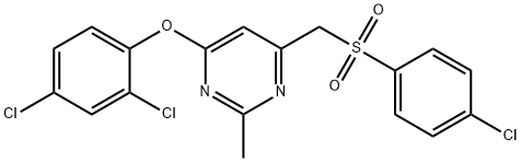 4-([(4-CHLOROPHENYL)SULFONYL]METHYL)-6-(2,4-DICHLOROPHENOXY)-2-METHYLPYRIMIDINE 结构式