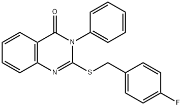 2-[(4-Fluorobenzyl)sulfanyl]-3-phenyl-4(3H)-quinazolinone 结构式