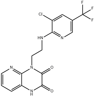 4-(2-([3-CHLORO-5-(TRIFLUOROMETHYL)-2-PYRIDINYL]AMINO)ETHYL)-1,4-DIHYDROPYRIDO[2,3-B]PYRAZINE-2,3-DIONE 结构式