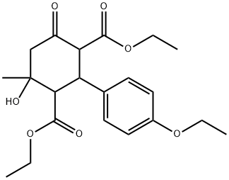 Diethyl 2-(4-ethoxyphenyl)-4-hydroxy-4-methyl-6-oxocyclohexane-1,3-dicarboxylate 结构式