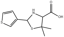 5,5-DIMETHYL-2-(3-THIENYL)-1,3-THIAZOLIDINE-4-CARBOXYLIC ACID 结构式