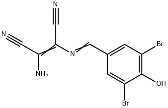 2-AMINO-1-(1-AZA-2-(3,5-DIBROMO-4-HYDROXYPHENYL)VINYL)ETHENE-1,2-DICARBONITRILE 结构式