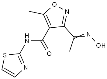 3-(Hydroxyethanimidoyl)-5-methyl-N-(1,3-thiazol-2-yl)-4-isoxazolecarboxamide 结构式