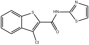 3-CHLORO-N-(1,3-THIAZOL-2-YL)-1-BENZOTHIOPHENE-2-CARBOXAMIDE 结构式