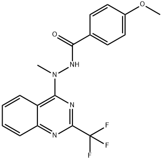 4-METHOXY-N'-METHYL-N'-[2-(TRIFLUOROMETHYL)-4-QUINAZOLINYL]BENZENECARBOHYDRAZIDE 结构式