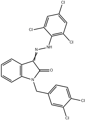 1-(3,4-DICHLOROBENZYL)-1H-INDOLE-2,3-DIONE 3-[N-(2,4,6-TRICHLOROPHENYL)HYDRAZONE] 结构式