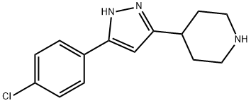 4-(5-(4-CHLOROPHENYL)-1H-PYRAZOL-3-YL)PIPERIDINE 结构式