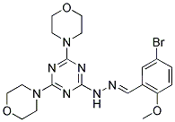 (E)-4,4'-(6-(2-(5-BROMO-2-METHOXYBENZYLIDENE)HYDRAZINYL)-1,3,5-TRIAZINE-2,4-DIYL)DIMORPHOLINE 结构式