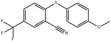 2-[(4-METHOXYPHENYL)SULFANYL]-5-(TRIFLUOROMETHYL)BENZENECARBONITRILE 结构式