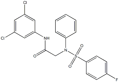 N-(3,5-Dichlorophenyl)-2-([(4-fluorophenyl)sulfonyl]anilino)acetamide 结构式