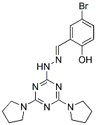 5-BROMO-2-HYDROXYBENZALDEHYDE (4,6-DIPYRROLIDIN-1-YL-1,3,5-TRIAZIN-2-YL)HYDRAZONE 结构式