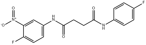 N1-(4-FLUORO-3-NITROPHENYL)-N4-(4-FLUOROPHENYL)SUCCINAMIDE 结构式