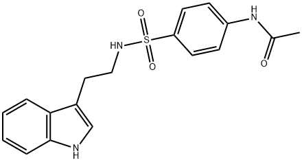 N-(4-(N-(2-(1H-吲哚-3-基)乙基)磺酰基)苯基)乙酰胺 结构式