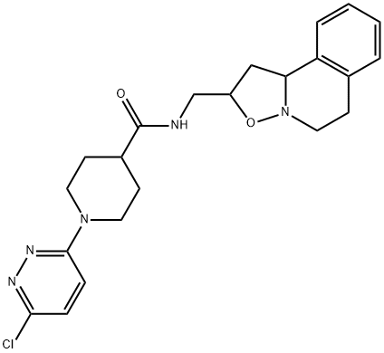 N-(1,5,6,10B-TETRAHYDRO-2H-ISOXAZOLO[3,2-A]ISOQUINOLIN-2-YLMETHYL)-1-(6-CHLORO-3-PYRIDAZINYL)-4-PIPERIDINECARBOXAMIDE 结构式