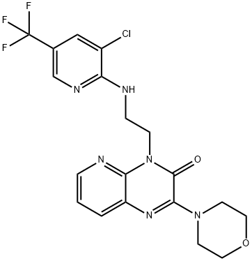 4-(2-([3-CHLORO-5-(TRIFLUOROMETHYL)-2-PYRIDINYL]AMINO)ETHYL)-2-MORPHOLINOPYRIDO[2,3-B]PYRAZIN-3(4H)-ONE 结构式