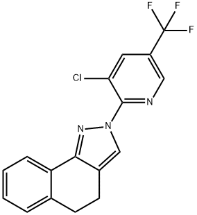 2-[3-Chloro-5-(trifluoromethyl)-2-pyridinyl]-4,5-dihydro-2H-benzo[g]indazole 结构式