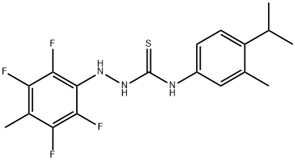 ((3-METHYL-4-(METHYLETHYL)PHENYL)AMINO)(2-(2,3,5,6-TETRAFLUORO-4-METHYLPHENYL)HYDRAZINO)METHANE-1-THIONE 结构式