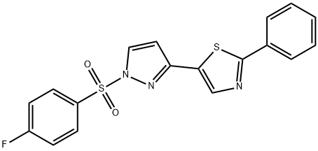 5-(1-[(4-FLUOROPHENYL)SULFONYL]-1H-PYRAZOL-3-YL)-2-PHENYL-1,3-THIAZOLE 结构式