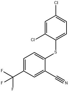 2-[(2,4-DICHLOROPHENYL)SULFANYL]-5-(TRIFLUOROMETHYL)BENZENECARBONITRILE 结构式