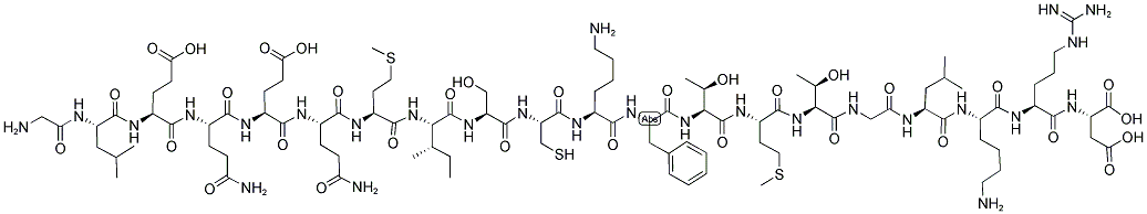 GLY-LEU-GLU-GLN-GLU-GLN-MET-ILE-SER-CYS-LYS-PHE-THR-MET-THR-GLY-LEU-LYS-ARG-ASP 结构式