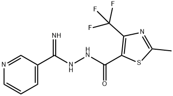 N'-[Imino(3-pyridinyl)methyl]-2-methyl-4-(trifluoromethyl)-1,3-thiazole-5-carbohydrazide 结构式