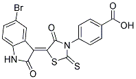 4-[(5Z)-5-(5-BROMO-2-OXO-1,2-DIHYDRO-3H-INDOL-3-YLIDENE)-4-OXO-2-THIOXO-1,3-THIAZOLIDIN-3-YL]BENZOIC ACID 结构式