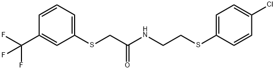 N-(2-[(4-Chlorophenyl)sulfanyl]ethyl)-2-([3-(trifluoromethyl)phenyl]sulfanyl)acetamide 结构式