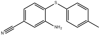 3-AMINO-4-[(4-METHYLPHENYL)SULFANYL]BENZENECARBONITRILE 结构式