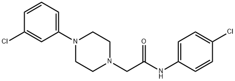 N-(4-CHLOROPHENYL)-2-[4-(3-CHLOROPHENYL)PIPERAZINO]ACETAMIDE 结构式