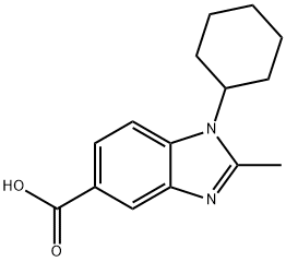 1-CYCLOHEXYL-2-METHYL-1H-BENZOIMIDAZOLE-5-CARBOXYLIC ACID 结构式