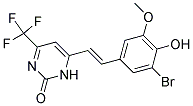 6-[(E)-2-(3-BROMO-4-HYDROXY-5-METHOXYPHENYL)VINYL]-4-(TRIFLUOROMETHYL)PYRIMIDIN-2(1H)-ONE 结构式