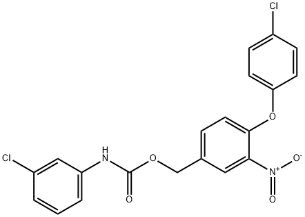 4-(4-CHLOROPHENOXY)-3-NITROBENZYL N-(3-CHLOROPHENYL)CARBAMATE 结构式