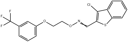 3-CHLORO-1-BENZOTHIOPHENE-2-CARBALDEHYDE O-(2-[3-(TRIFLUOROMETHYL)PHENOXY]ETHYL)OXIME 结构式