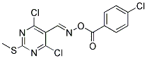 4,6-DICHLORO-5-(([(4-CHLOROBENZOYL)OXY]IMINO)METHYL)-2-(METHYLTHIO)PYRIMIDINE 结构式