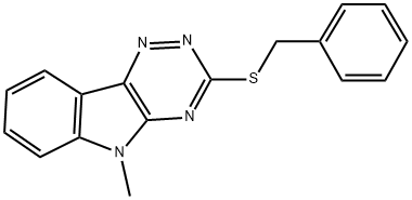 5-METHYL-3-(PHENYLMETHYLTHIO)-1,2,4-TRIAZINO[5,6-B]INDOLE 结构式