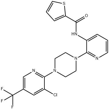 N-(2-(4-[3-CHLORO-5-(TRIFLUOROMETHYL)-2-PYRIDINYL]PIPERAZINO)-3-PYRIDINYL)-2-THIOPHENECARBOXAMIDE 结构式