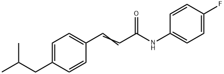 N-(4-FLUOROPHENYL)-3-(4-ISOBUTYLPHENYL)ACRYLAMIDE 结构式