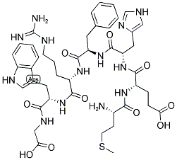 MET-GLU-HIS-D-PHE-ARG-TRP-GLY 结构式