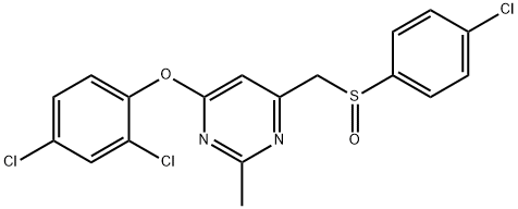 4-([(4-CHLOROPHENYL)SULFINYL]METHYL)-6-(2,4-DICHLOROPHENOXY)-2-METHYLPYRIMIDINE 结构式